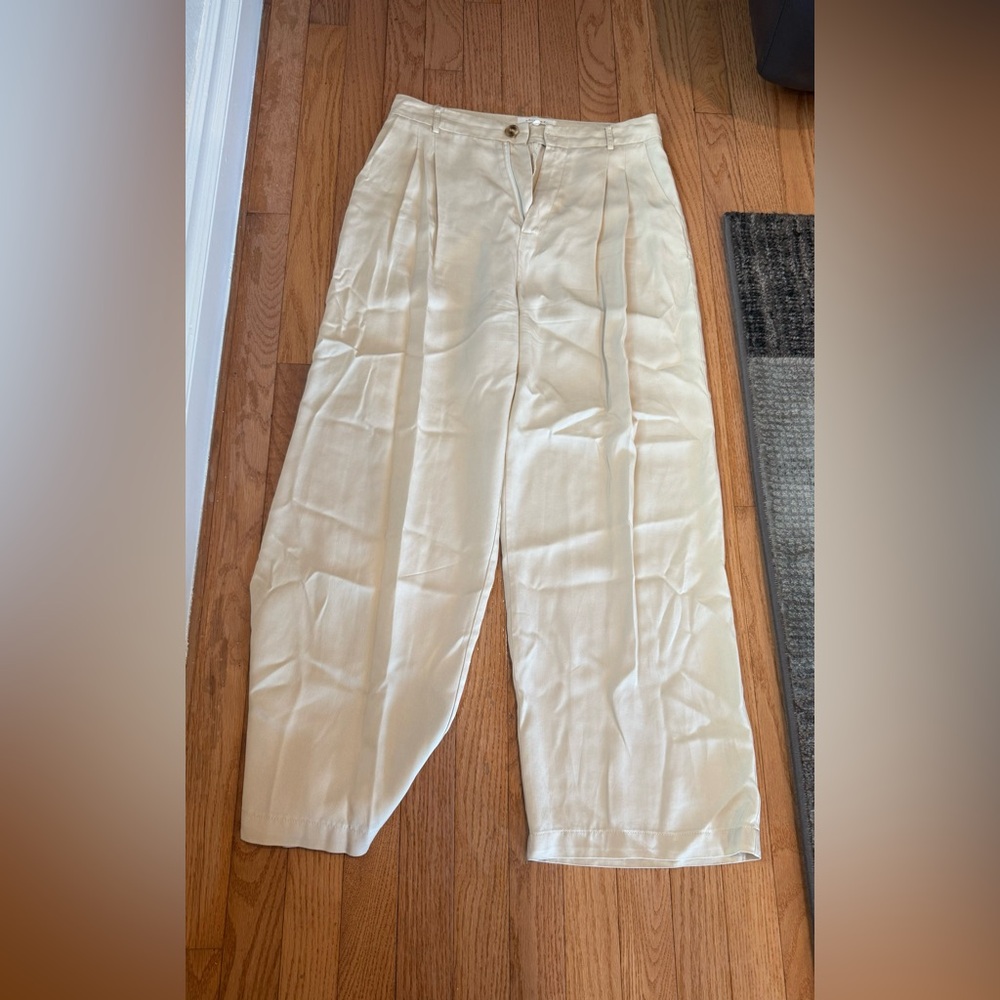 Cream Wide-Leg Trousers size medium